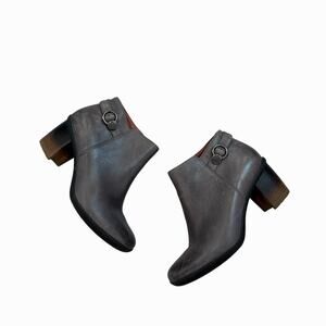 Dansko Perry Grey Waterproof Ankle Boots Booties Leather Heel 37/ 6.5-7